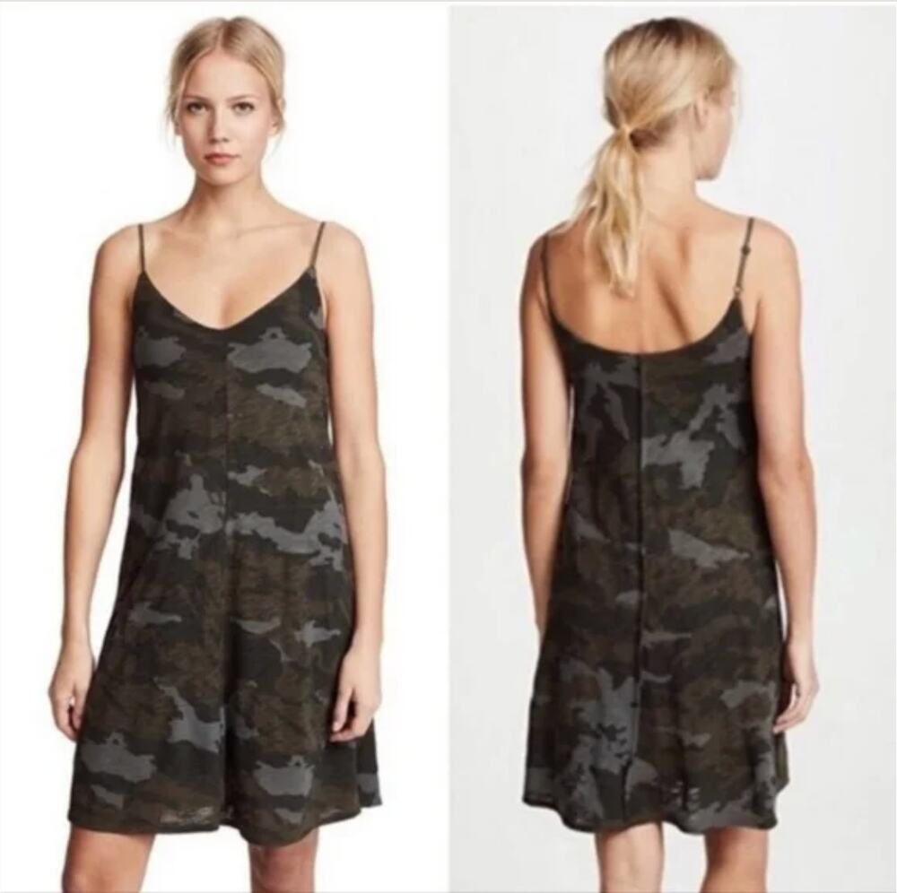 ATM Anthony Thomas Melillo Camo Print Cotton Mini Dress Small